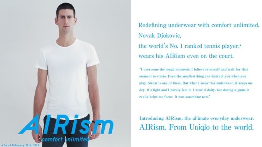 Djokovic First Ads in March 13 after Ambassador May 12